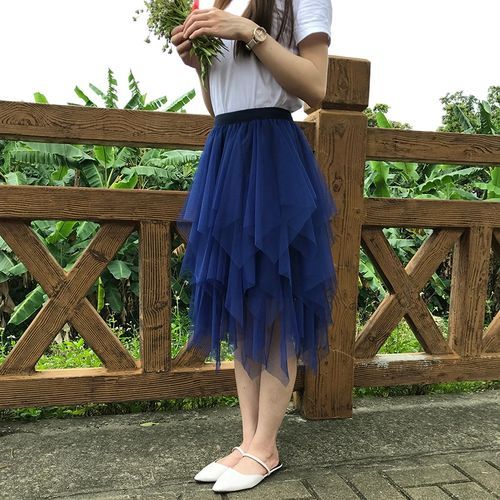 Korean Style Midi Mesh Skirt