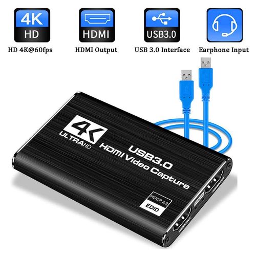 HDMI Video Capture Card USB Input 3.0 4K HD Recorder for Video Live  Streaming