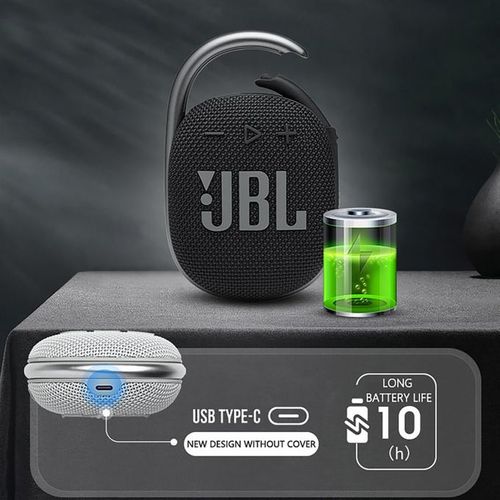 JBL Clip 4 (Black) Waterproof portable Bluetooth® speaker at