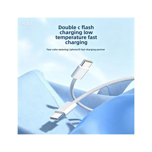 Generic PD60W Fast Charging Braided Cable for iPhone 15 Pro Max 16 Dual Type C USB Data Cord Apple Compatible - image 4