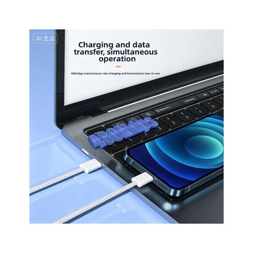 Generic PD60W Fast Charging Braided Cable for iPhone 15 Pro Max 16 Dual Type C USB Data Cord Apple Compatible - image 5