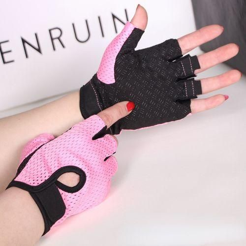 Generic Cycling Fingerless Gloves Professional Gym Fitness Breathable  Anti_Slip Women Men Half Finger Summer Fishing Female Bicycle BikeNormal  Pink