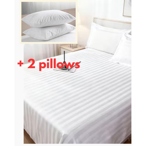 Generic Universal Fit Luxury Bedsheet Set – 4 Pillowcases & 2 Fiber Pillows (One Size Fits All)