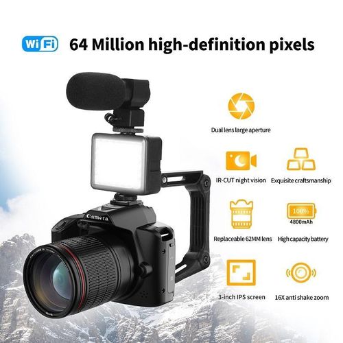 Generic Dual-camera Night Vision 64 Million Pixel High-definition WIFI Digital Camera Standard+Light+Lens+Mic+Bracket - image 3
