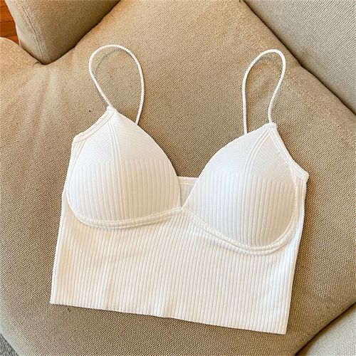 Ladies' Warm V-neck Camisole Bra Top Comfortable Underwear