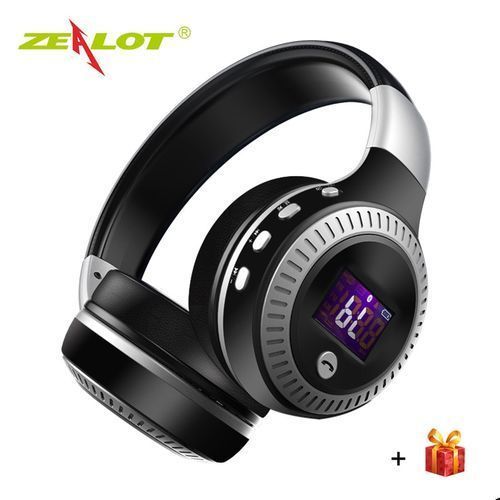 product_image_name-Zealot-B19 Wireless Headphones LCD Display Hifi B Stereo Sports Headset Bluetooth With Mic FM(Black Gold)-5