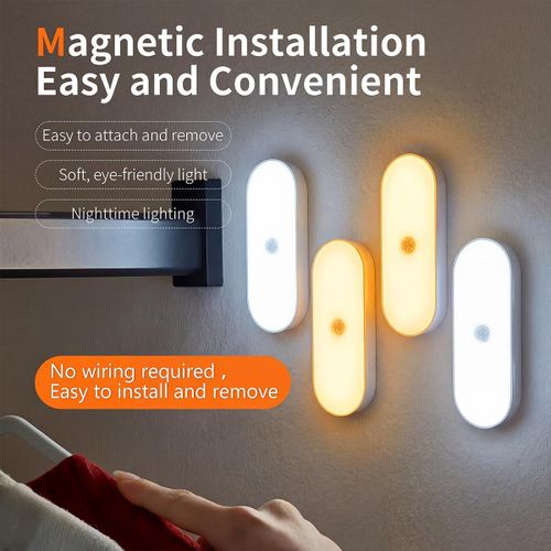 Generic 4PCS LED Motion Sensor Night Light Rechargeable - image 2