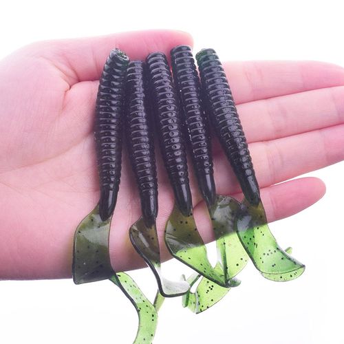 Generic 8cm 5PCS With Salt Soft 4.3g Worms Baits Smell Shrimp Jig