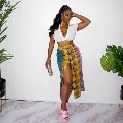 Fashion Vazn Hot Popular Plaid Young Overalls Sexy Chiffon Long