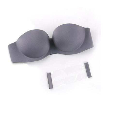 Women Strapless Bra with Clear Strap and Clear Back Straps Push