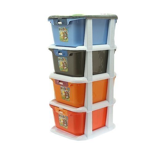 product_image_name-Generic-4-Tier Multicolour Storage Baby Cabinet -1