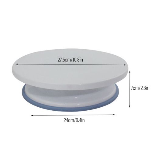 10.8 Inch Rotating Cake Turntable Revolving Cake Stand White