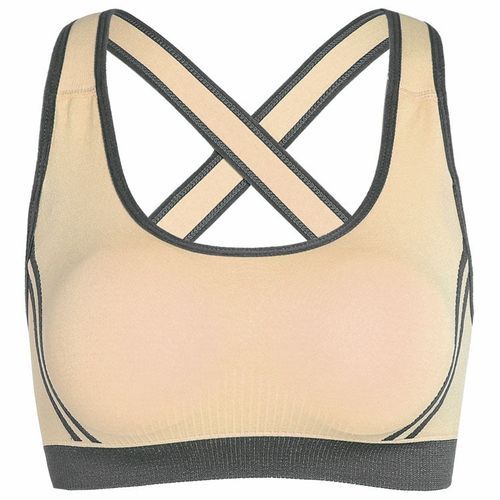 Fashion Women's Wireless Moving Comfort Sports Bra(Beige)