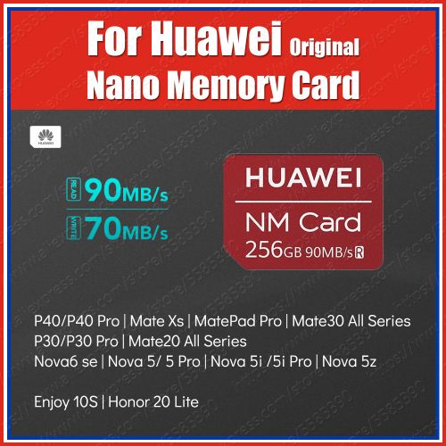 Generic Original Huawei NM Card Nano Memory Card Reader 256GB P40 Pro P40  Lite MatePad Pro P30 Pro Mate20 Pro Mate30 Pro Nova 6 Se 5 Pro