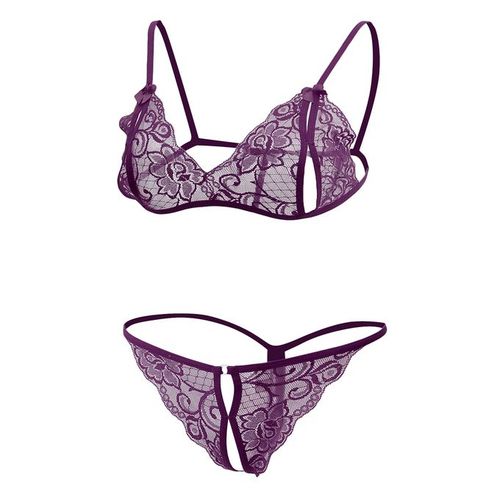 Women Sheer Lace Sexy Lingerie Bra G-string Set Underwear