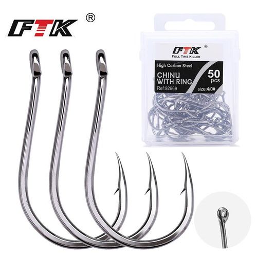 Generic Ftk Chinu Fishhook With Ring Barbed 1/0-5/050pcs 1-7100pcs