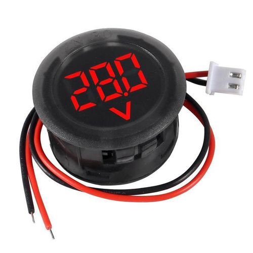 Generic Circular mini DC voltmeter 4-100V 2-wire LED panel meter for automotive solar cells - image 7