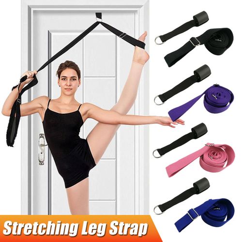 Generic Door Stretching Leg Strap Rope Ballet Dance Gymnastics Trainer Yoga  Stretch Belt Purple