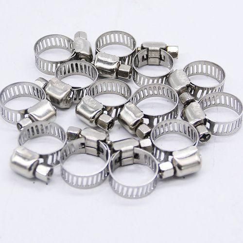 Generic 10pcs Stainless Hose Clamp Set Worm Gear Type Hose Pipe Fitting Clamp Assortment