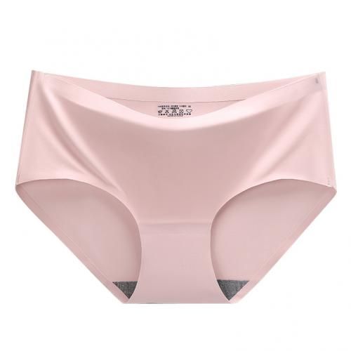 Fashion Women's Seamless Panties Silk Underwear Soft Briefs For Women Pink