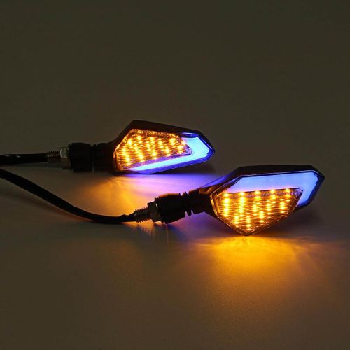 Generic Pair Motorcycle Bike LED Turn Signal Lights Daytime Running Lamps  DRL 28.5W 12V Blue