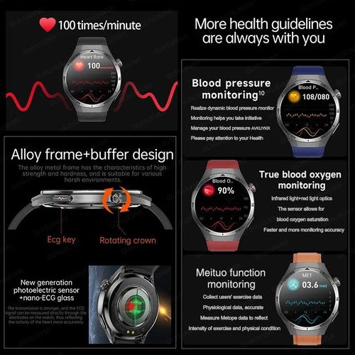 product_image_name-Generic-High precision ECG+PPG Lipids Uric acid SmartWatches Men Blood pressure Body Fat Health NFC Smart Watches-6