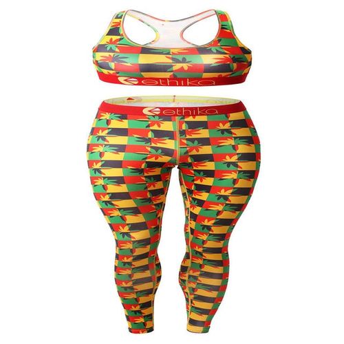 Fashion Ethika Women Set O Neck 2 Pieces Slim Fit Crop And Long Pant Suit  Underwear