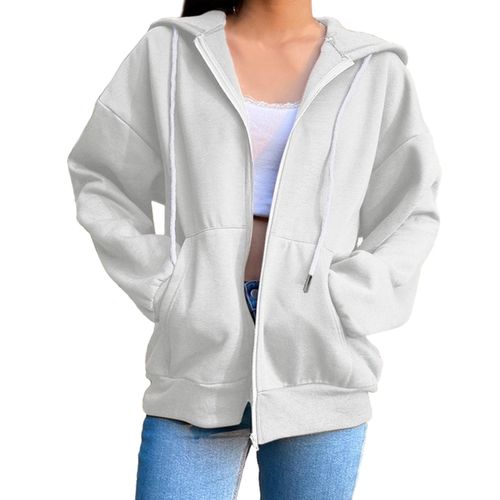 Women's Zip Up Cotton Light Hoodie Jacket at  Women’s Clothing store
