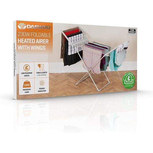 product_image_name-Daewoo-Foldable Winged Electric Heated Clothes Airer-4