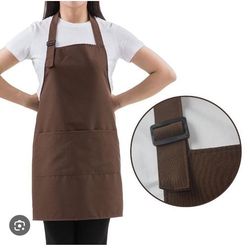 Fashion Brown quality cotton apron, adjustable neck strap. - image 2