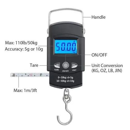 product_image_name-Fashion-LCD Digital Hand Travel Luggage Scale 50kg/10g With 1meter Tape Rule-2