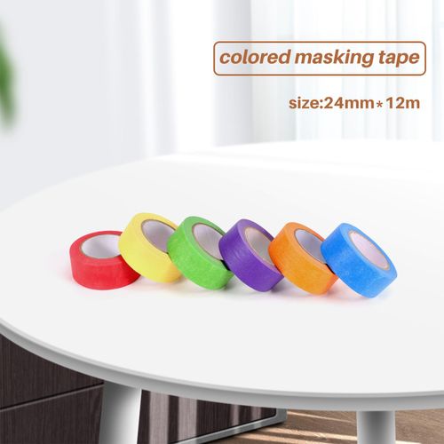 Colored Masking Tape,colored Painters Tape For Arts & Crafts, Labeling Or  Coding - Art Supplies For Kids - 6 Different Color Rolls - Masking Tape