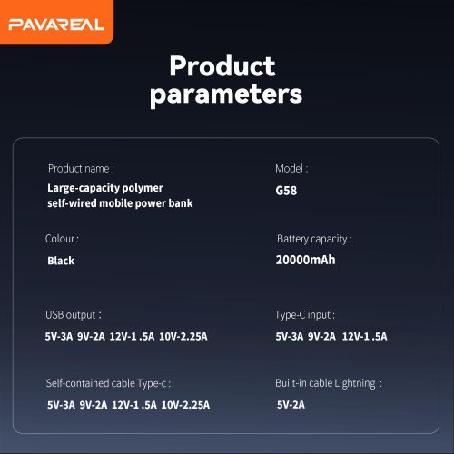 product_image_name-Generic-20000mAh Power Bank 22.5W Fast Charging Portable Charger with Cable（High Capacity）-8