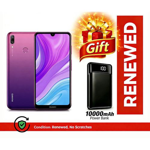 ⁠【美品】HUAWEI Y7 2019 SIMフリー 64GB パープルスマホ⁠ Renewed Huawei Y7 Prime 2019 4GB+64GB 6.26