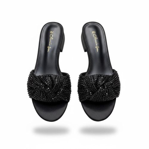 product_image_name-Oliveria lan-Crystal Knot Low Heel Slippers – Black -1
