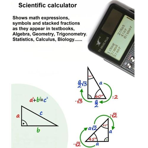 General Calculator stiintific,,417 kinds of functions,Baterie solara,black - image 2