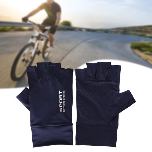 Generic Gloves Sun Protection Gloves Men For Outdoor All Half Blue