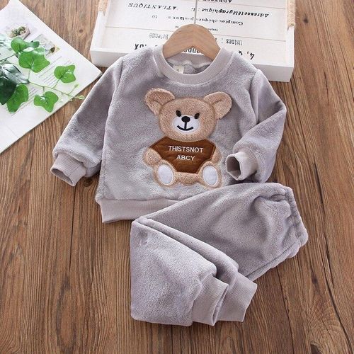Fashion Grey Autumn Winter Flannel Pajamas Newborn Clothes Baby Boy Clothes Jumia Nigeria