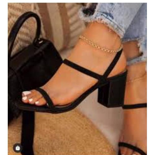 product_image_name-Fashion-Ladies'  Elegant Two-Way Mid Chunky Heels Suede Sandals - Black-1