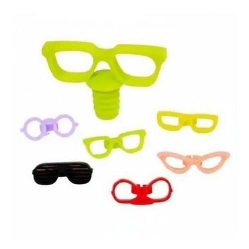 product_image_name-Generic-Wine Stoppers Drink Markers Set Eyeglass Silicone Bottle Stopper Wine Saver Cap for Kitchen Home Bar Party Supplies 7 Pcs-4