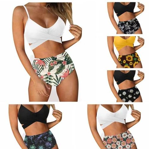 Sunflower Two Piece High Waisted Swim Set High Waist Tankini For