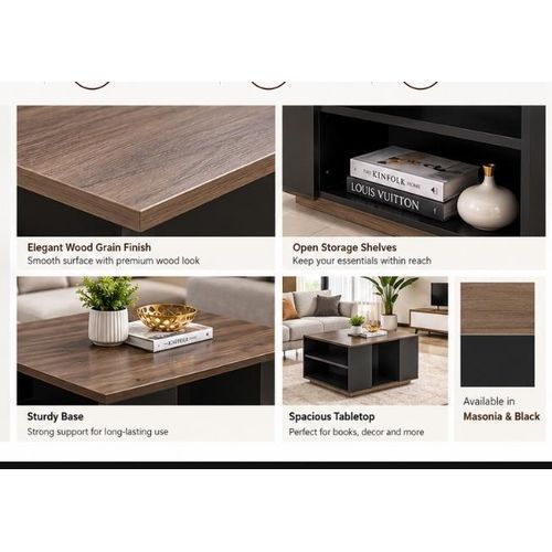 Generic Deluxe Elegant Wooden Coffee Center Table + Free TV Hanger - image 2