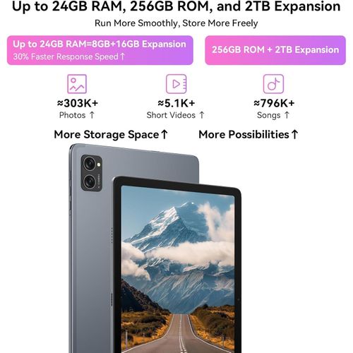 product_image_name-General Mobile-T20 Tablet 2025 Latest Android 16 Tablets with 10.1 Inch Incell Display, 24GB RAM 256GB ROM /2TB TF, Gemini AI, T606 Octa-Core+8MP Camera, 5000mAh, 2 in 1 Tablets with Keyboard Mouse Stylus-4