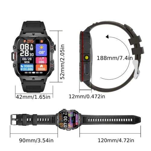 product_image_name-HOMILEY-Buy Smart Watches for Men & Women – 1.96” HD TFT Display Smartwatch with Bluetooth Calling & Messaging, Fitness Tracker with Heart Rate Monitor, Step Tracking, Flashlight & USB Charging – Cheap, Best Price & Original Quality (DODX)-8