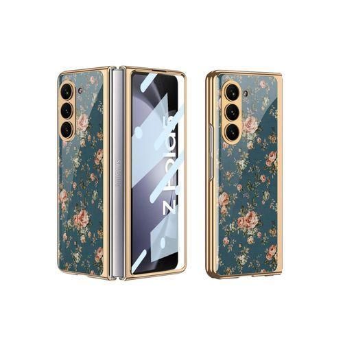 product_image_name-Generic-Samsung Galaxy Z Fold 7 Marble Plating Case With Front Glass Screen Protector-1