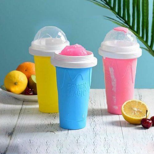 Smoothie Cup Silicone Squeeze Frozen Slushy Cup Rapid Cooling DIY