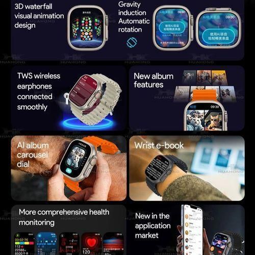 Generic Series 10 Ultra3 7-in-1 Strap 2.2" Bluetooth Call Full Touchscreen Smartwatch- For Android and iOS - image 3
