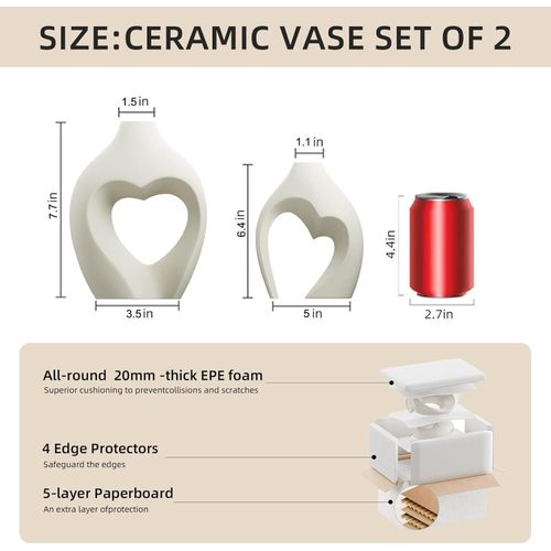 Generic Ceramic decorative Zormon White Vases - image 6