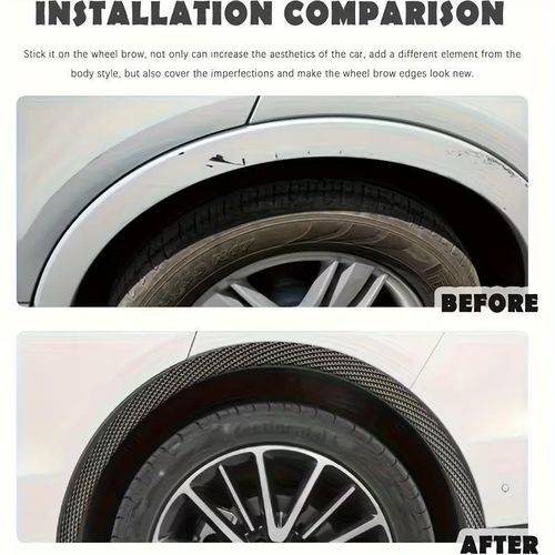product_image_name-Generic-4 Sets of Car Wheel Arch Guards, Matte PVC Mud Flap Protectors, Self-Adhesive Plastic Anti-Scratch Strips -5