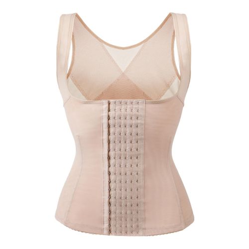 Generic Women Underbust Body Trainer Corset Vest Adjustable Hook Skin Color  S